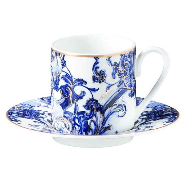 Roberto Cavalli Azulejos Coffee Cup & Saucer - Set of 4