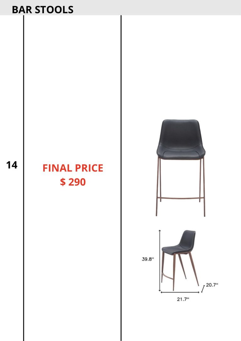 Chairs & Bar Stools — showroom sale price list, page 4