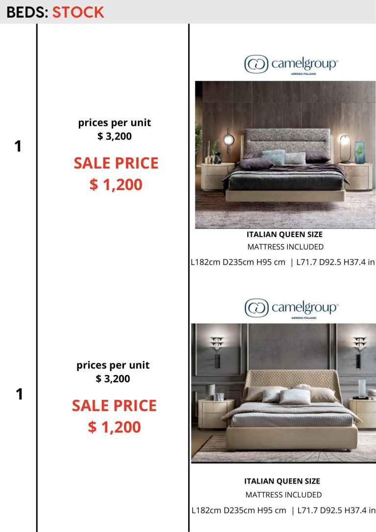 Beds — showroom sale price list, page 5