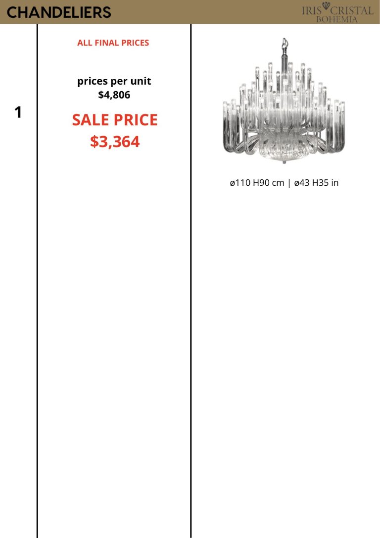 Chandeliers — showroom sale price list, page 6