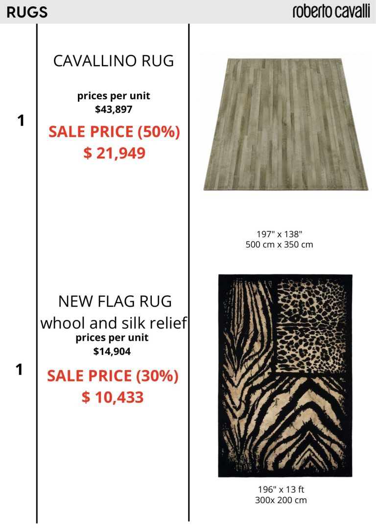 Rugs — showroom sale price list, page 3