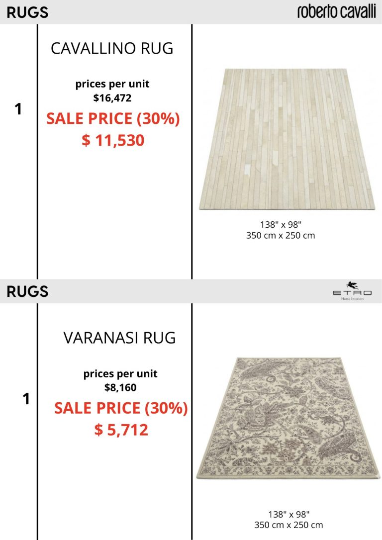 Rugs — showroom sale price list, page 4