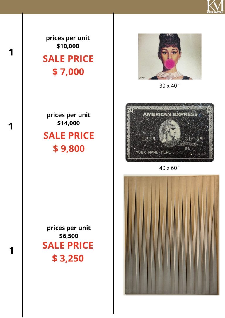 Artwork — showroom sale price list, page 2