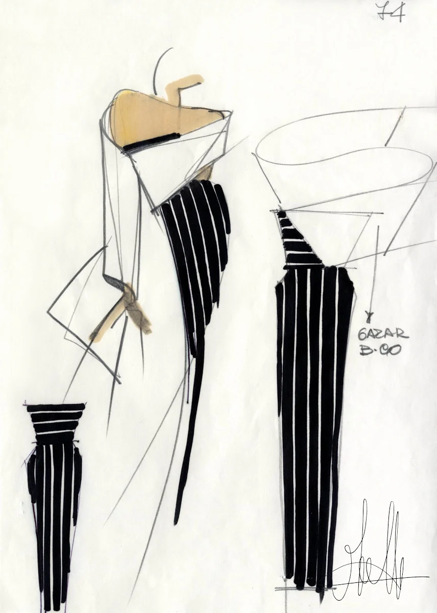 Gianfranco Ferré fashion sketch